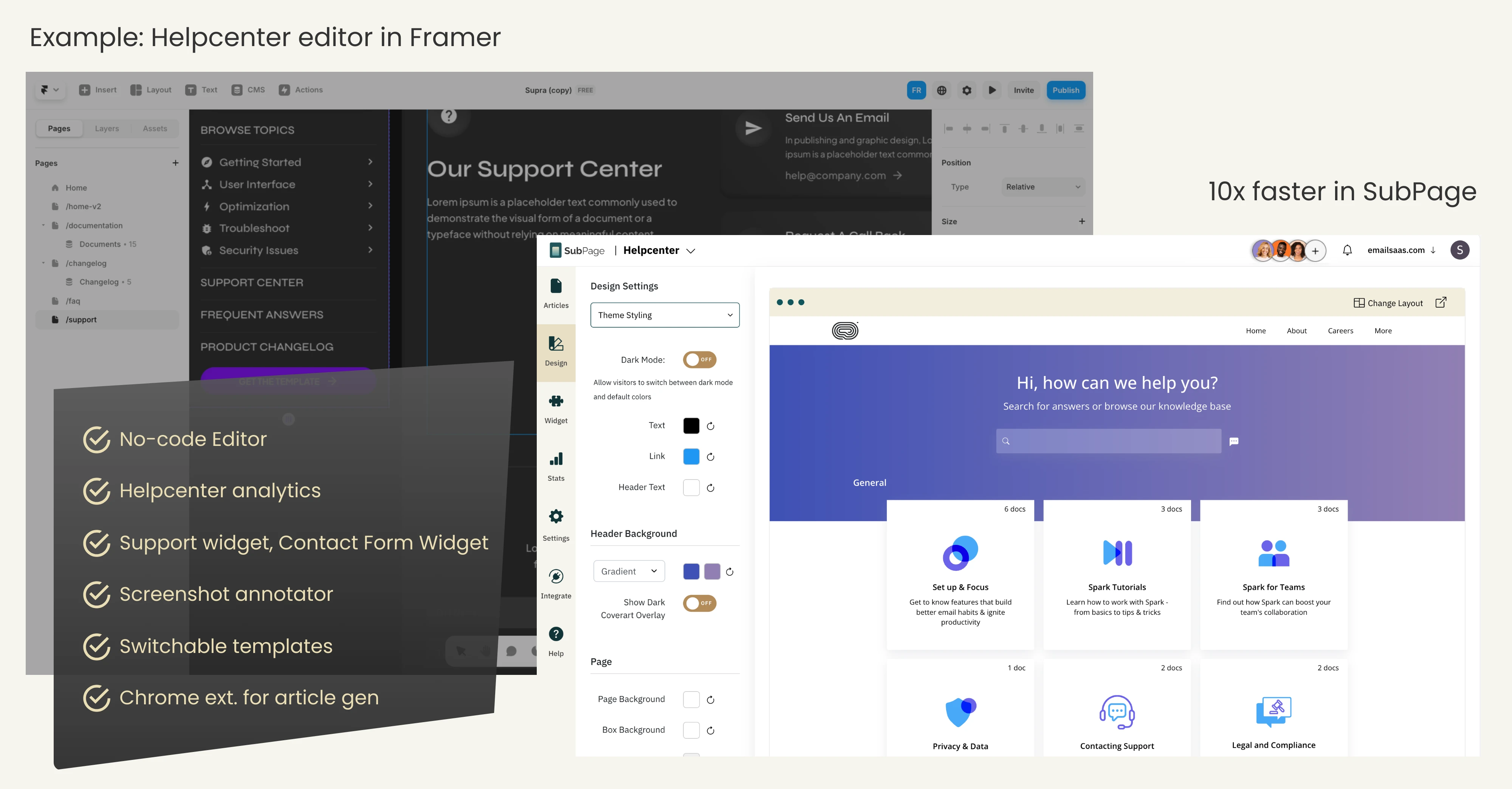 SubPage Vs Framer