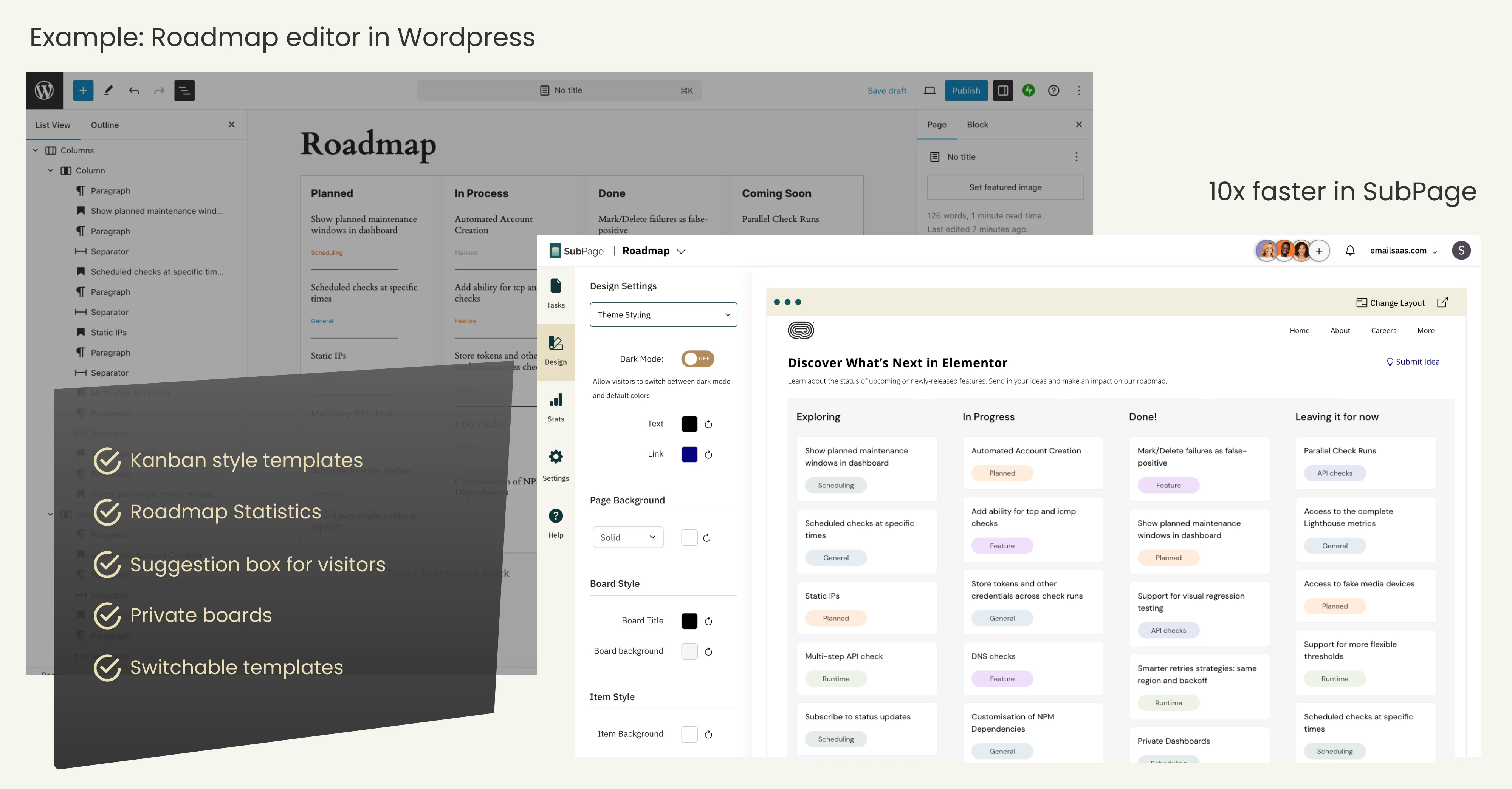 SubPage Vs Wordpress