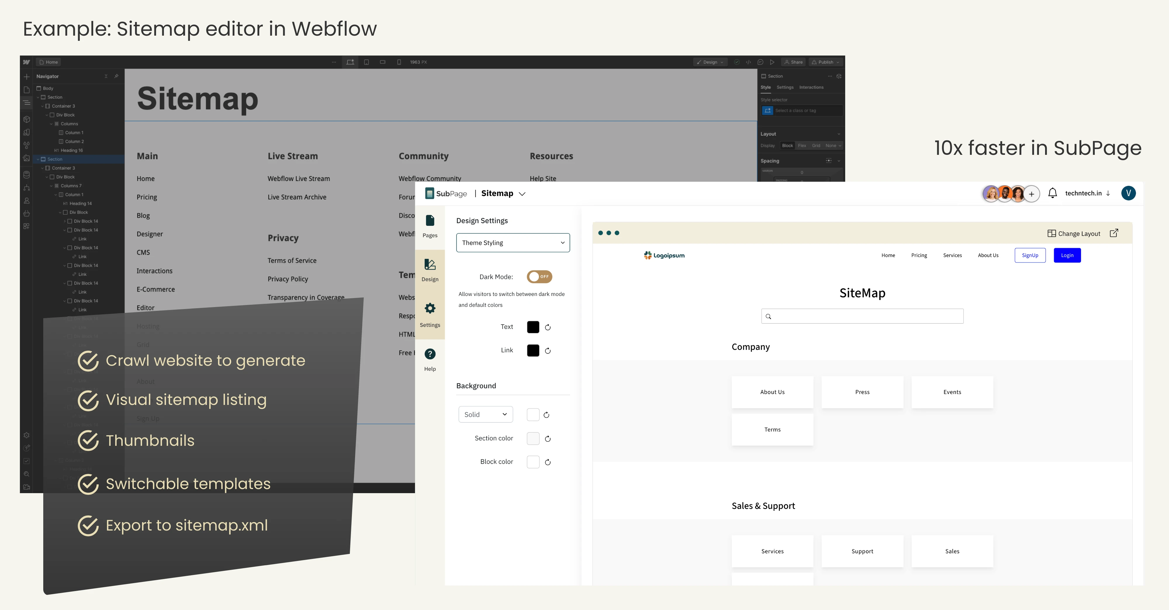 SubPage Vs Wordpress